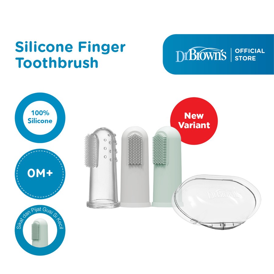 Dr.Brown's Silicone Finger Toothbrush with Case - Sikat Gigi Bayi