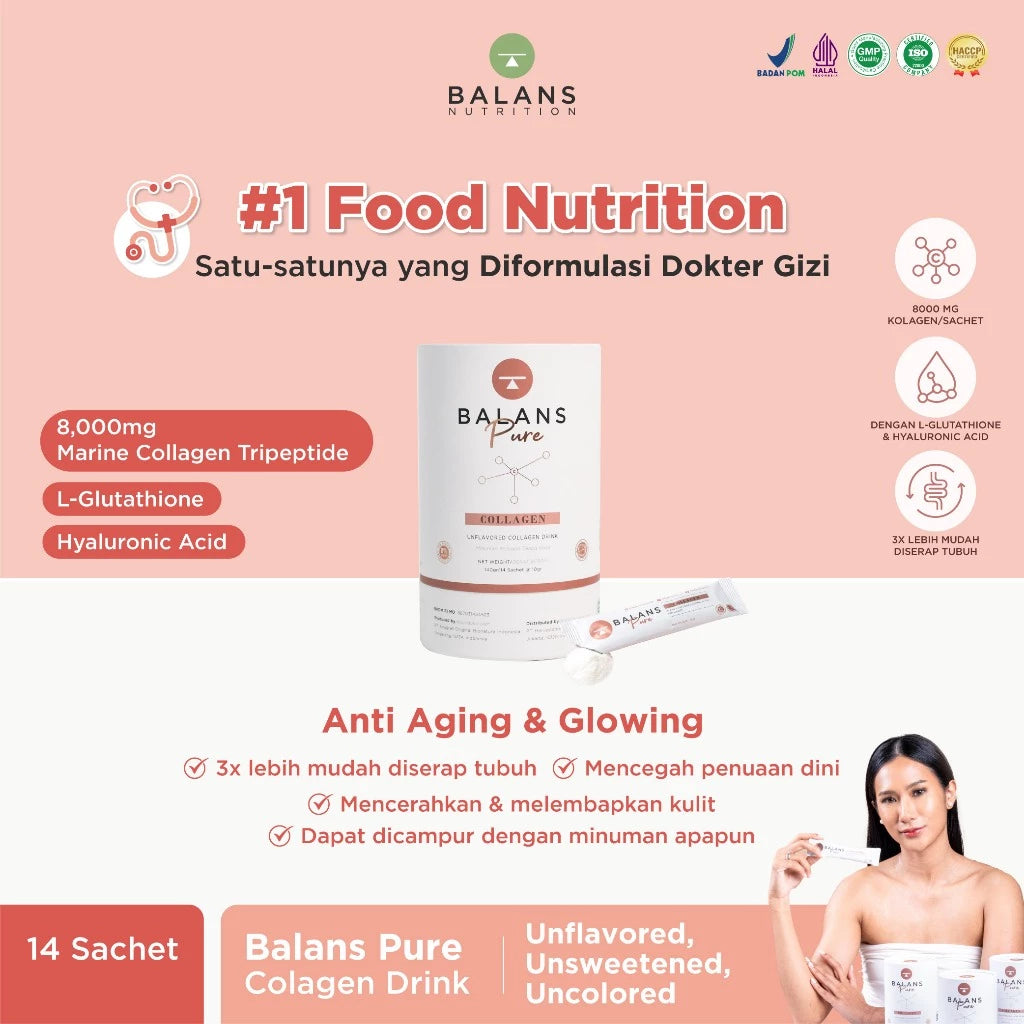 Balans Tube Recharge, Active & Lite Fiber & Probiotic Drink 1 Box Isi 14 Sachet