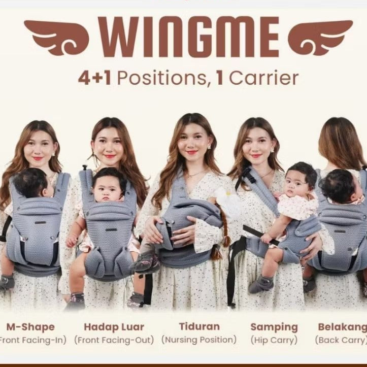 CuddleMe Wingme Carrier Premium Gendongan Depan Non Hipseat Newborn Baby Toddler SSC M Shape Adjustable 5 Posisi Bayi Balita Wing Me Cuddle Me VS Ultimo