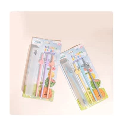 Little Dimple 3 Pcs Silicone Straw Ss-898