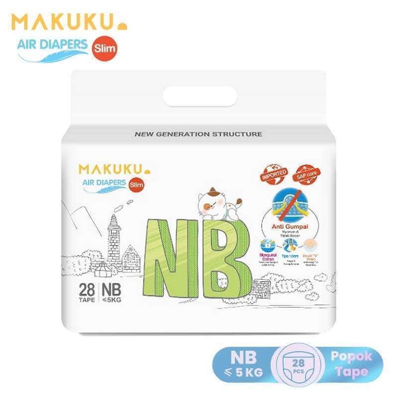 MAKUKU SAP Diapers Slim/Popok bayi Anti Gumpal Tape Nb28