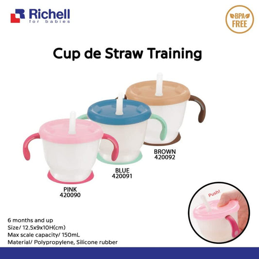 Richell Aquela Cup De Mug 150ml Straw Training Cup
