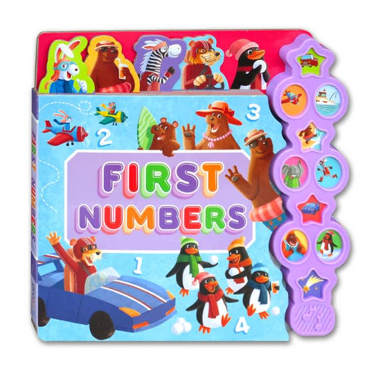 Hb First Numbers Tabbed Sound Board Book With 10 Sounds