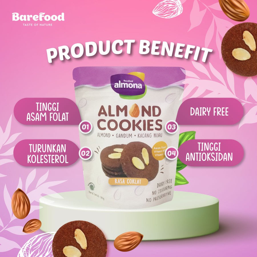 ALMONA Almond Cookies - Snack Sehat - No Preservative - Vegan Friendly