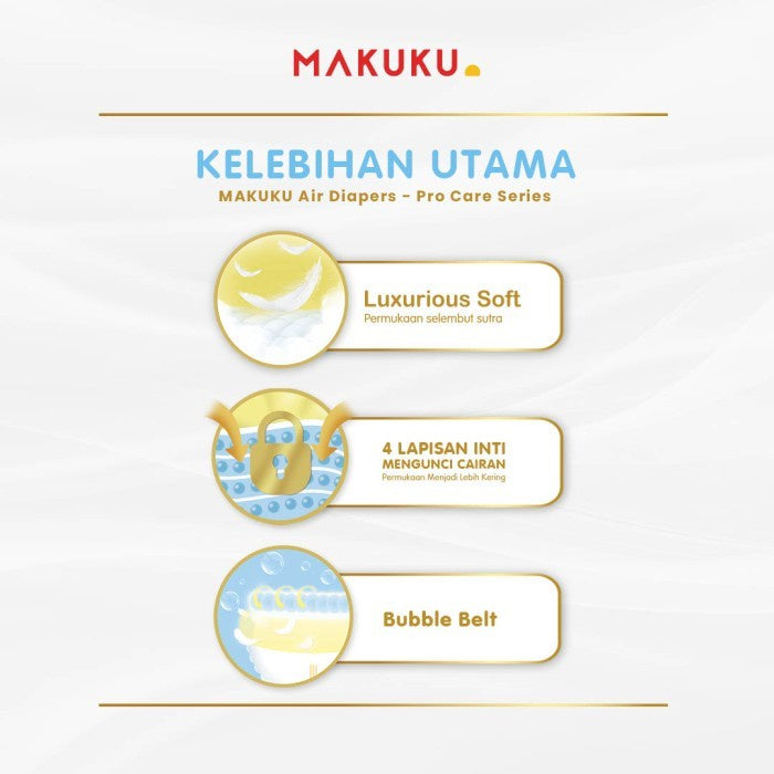 MAKUKU Air Diapers Premium Pro Care Tape S42 Popok Bayi SAP AntiGumpal