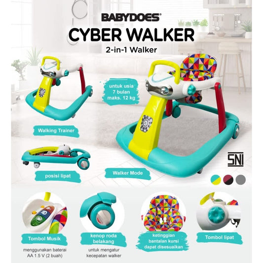 Baby Walker Alat Bantu Jalan Babydoes 2 In 1 Cyber Walker