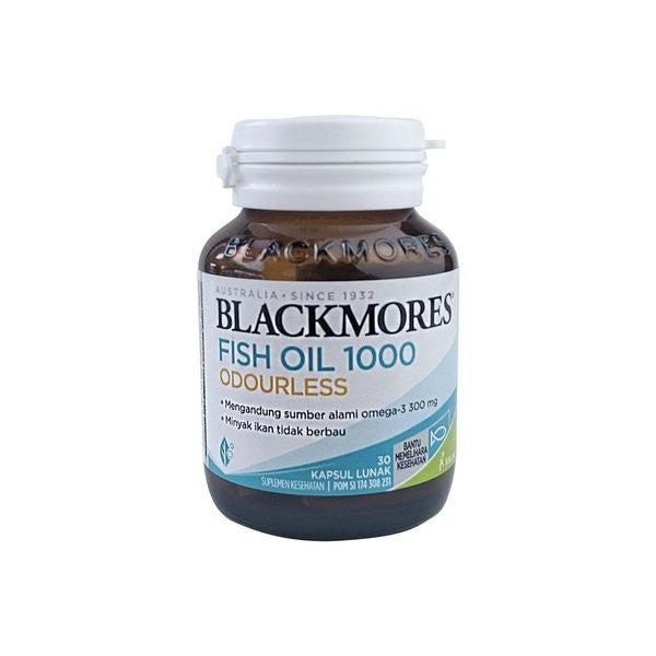 BLACKMORES ODOURLESS FISH OIL 1000mg BPOM KALBE - 30 kapsul