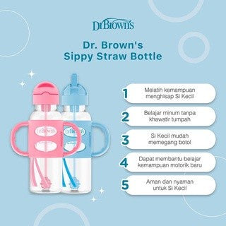 Dr.Brown's Sippy Straw Bottle / Botol Minum Anak 9oz