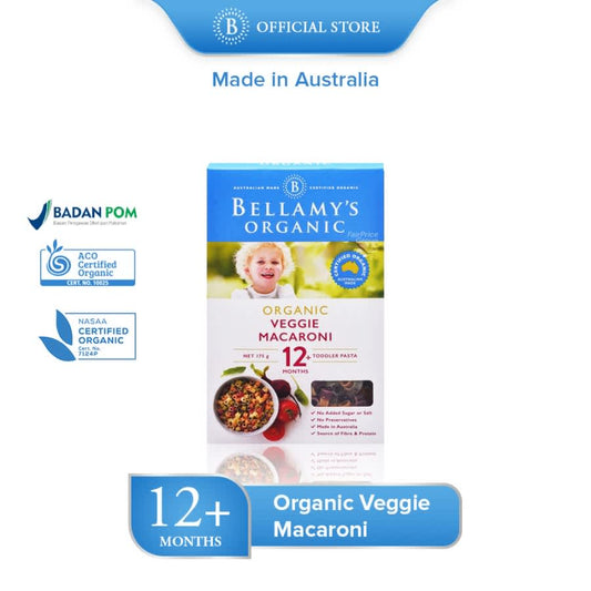 BELLAMYS Bellamy Organic Veggie Macaroni 175gr - Pasta Bayi