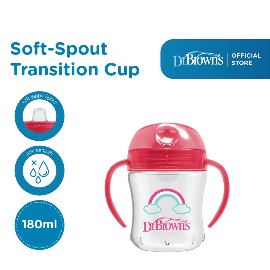 Dr.Brown's 6 oz/180ml Soft-Spout Transition Cup w/ Handle Stage 1