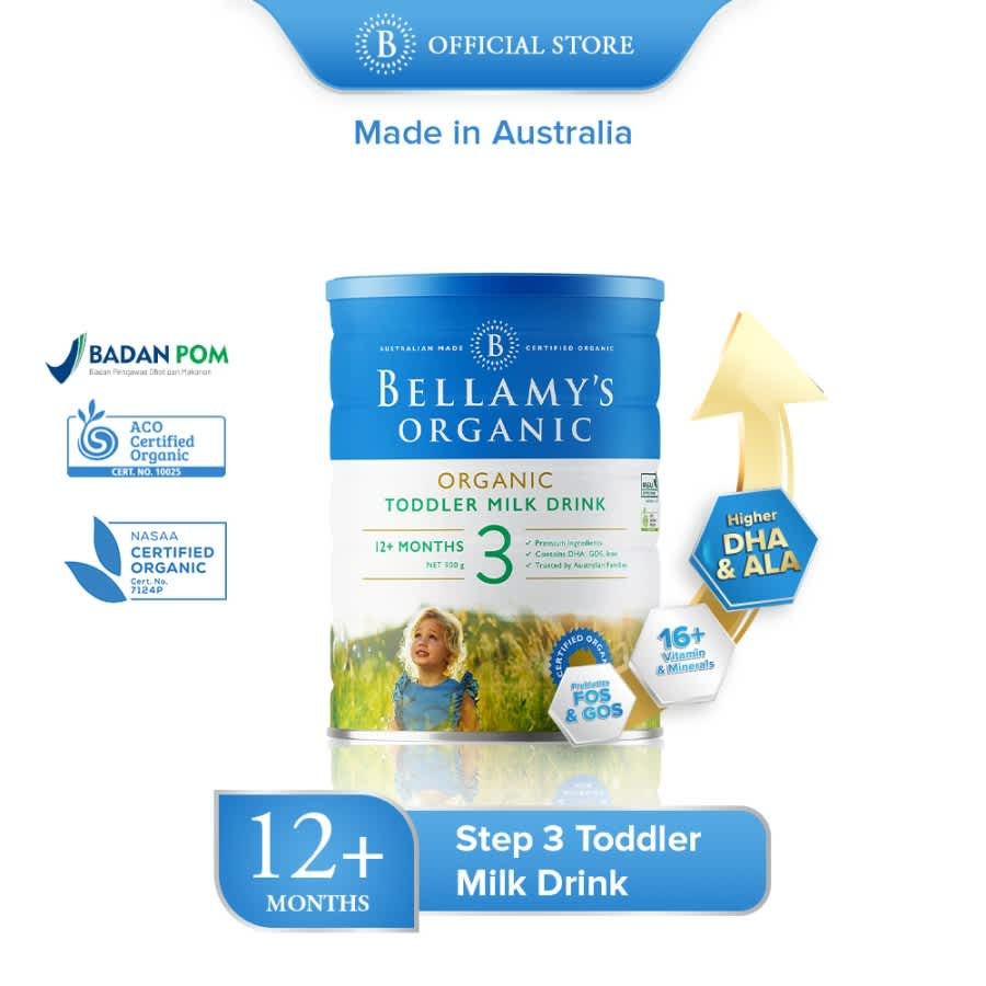 BELLAMYS SUSU ANAK ORGANIK STEP 3 1 - 3 TAHUN SUSU FORMULA 900 G