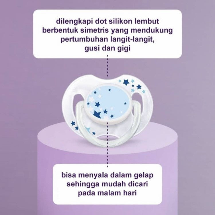 Avent Soother Air Night 0-6 Empeng bayi