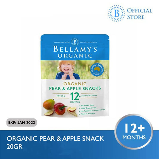 Bellamys Organic Pear and Apple Snacks 20gr 12m+