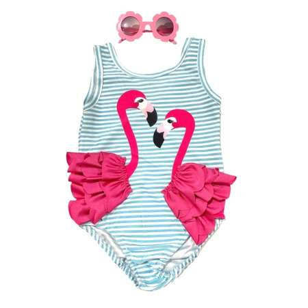 Baju Renang Baby 2 Flamingo Biru Pelampung Anak