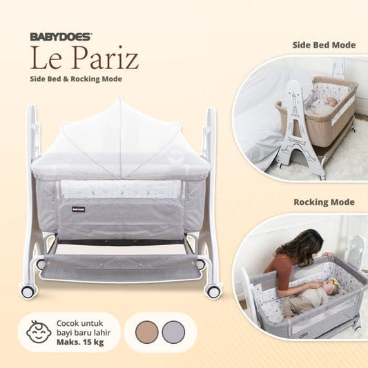 BABYDOES BOX CH 1634 LE PARIZ SIDE BED & ROCKING MODE tidur bayi