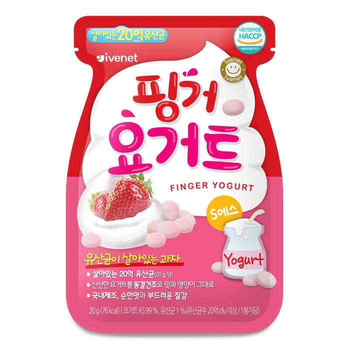 IVENET FINGER YOGURT 20 GR / SNACK KOREA MAKANAN SEHAT BAYI 7+ MPASI