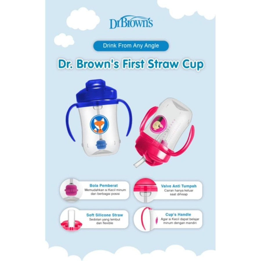 Dr.Brown's Baby First Straw Cup / cups anak / Botol Minum Anak 9oz