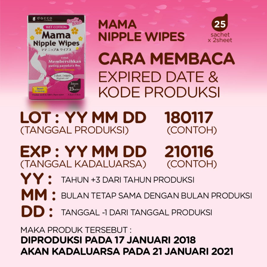 Dacco Mama Nipple Wipes 25 Sachet