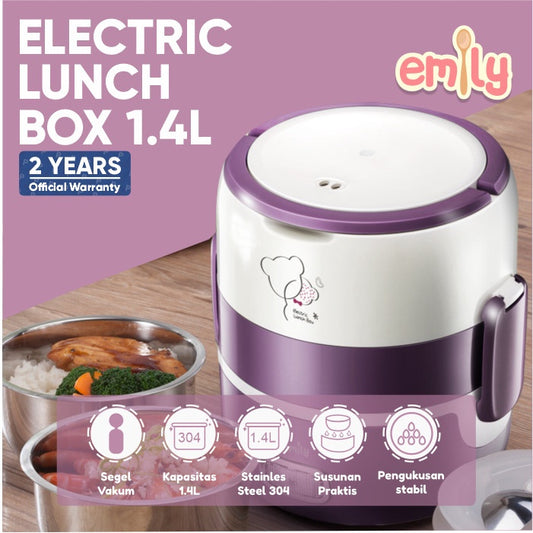 Emily Electric Lunch Box 1.4L / Lunch Box Cooker Set / Wadah Bekal