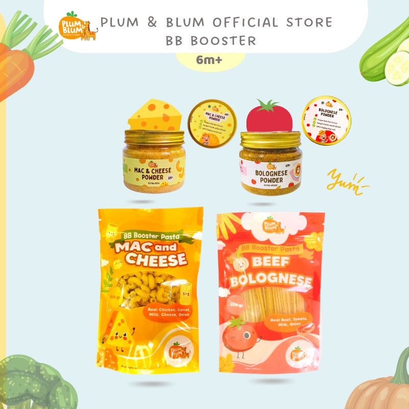 Plum & Blum Saus Pasta Bubuk Mpasi Beef Bolognese Mac And Cheese No MSG