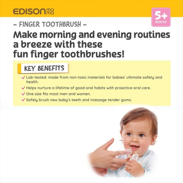 EDISONMAMA Finger Toothbrush | Sikat Gigi Bayi Silicone Isi 2pcs