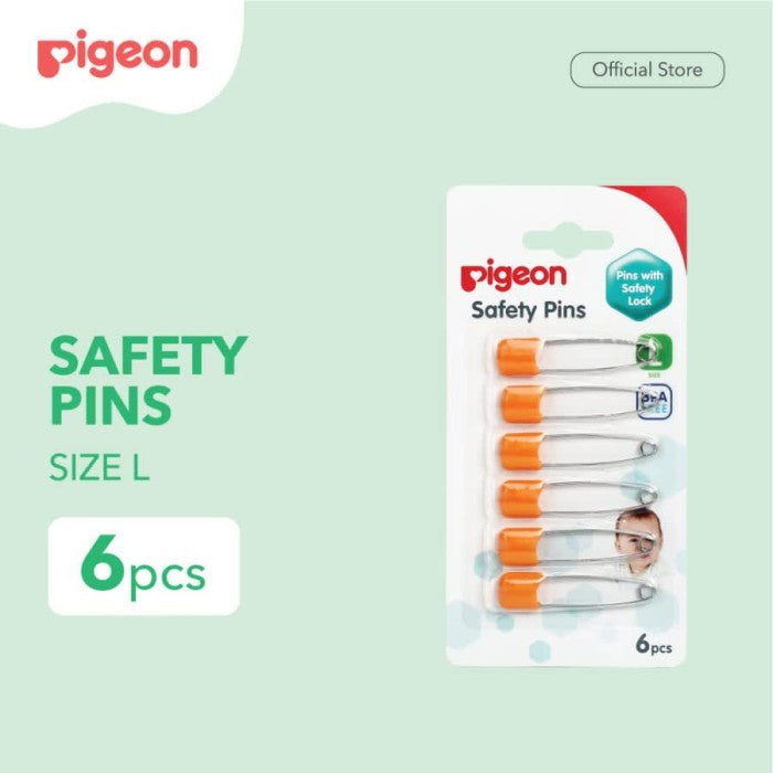 Pigeon Safety Pin L 6pcs Peniti Bayi