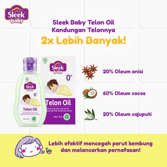 Sleek Baby Telon Oil 70ml Minyak Bayi