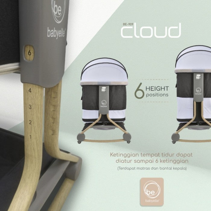 Box Bayi Babyelle Cloud Bedside Baby Crib Tempat tidur ayun baby elle
