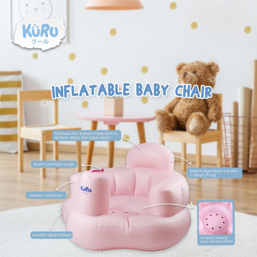 KURU BC01 Inflatable Baby Chair | Kursi Sofa Angin Bayi Tiup Pompa