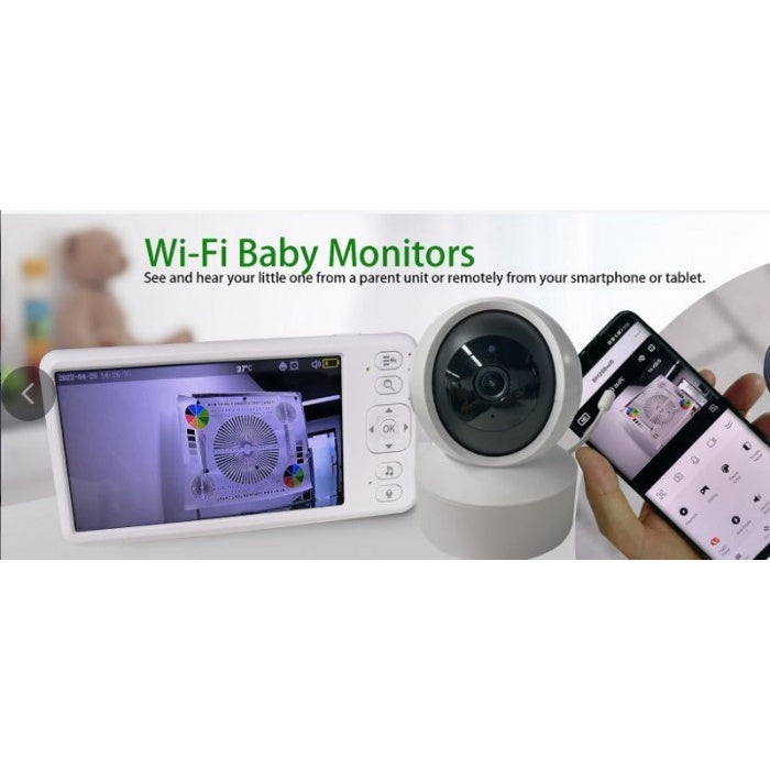 KURU BM300 5.0" Smart Video Audio Wi-Fi Baby Monitor 360 PTZ Rotation