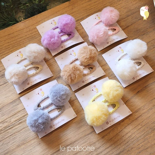 Le Patootie Ribbons - FLUFFY HAIRCLIPS Hair Clip Jepit Rambut Anak