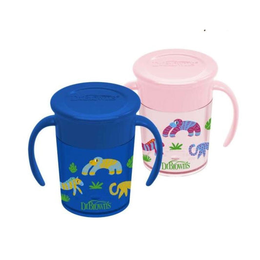 Gelas Bayi - Dr. Brown Smooth Wall Cheers 360 Cup w/ Handles 6M+ 200Ml