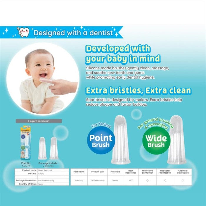 EDISONMAMA Finger Toothbrush | Sikat Gigi Bayi Silicone Isi 2pcs