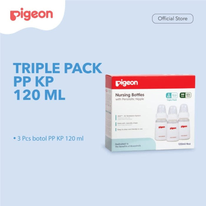 Pigeon Triple Pack PP KP 120Ml With S-Type Silicone Nipple dot isi 2pc