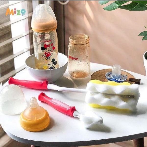 MIZO Deluxe Bottle and Nipple Sponge Brush Set X 2 Sets