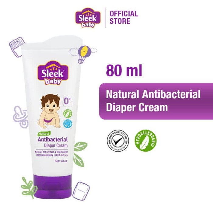 Sleek Baby Natural Antibacterial Diaper Cream Tube 80ml