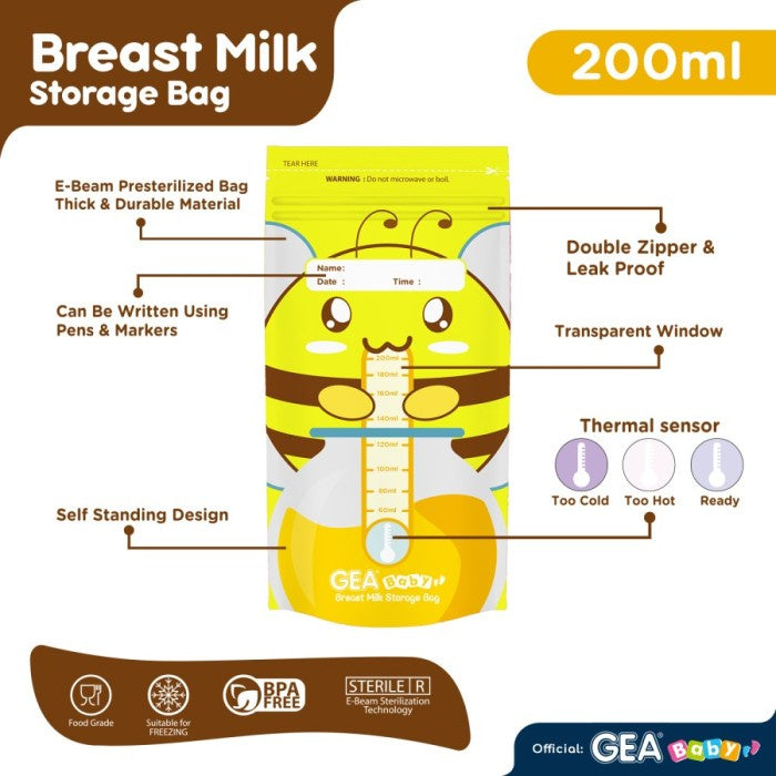 GEA BABY Kantong ASI 200ml Breast Milk Storage Bag 30 pcs