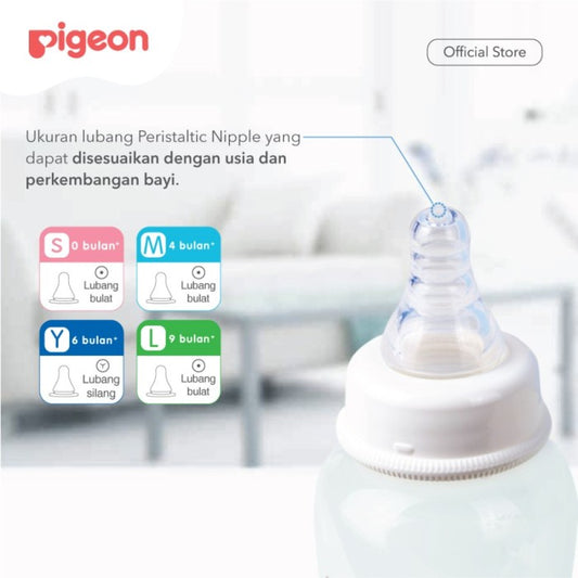 Pigeon Peristaltic Slim Neck Nipple 1 box Dot Bayi
