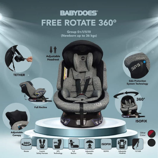 CARSEAT BABYDOES CH 8749 FREE ROTATE 360