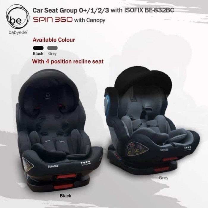 Carseat Babyelle Spin 360 BE-832 With Canopy / Carseat Isofix