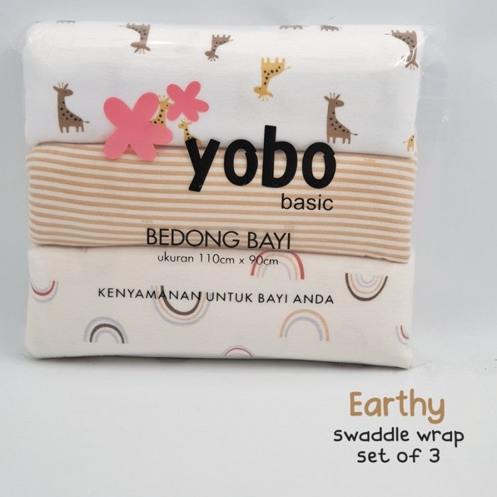 MIXED PACK YOBO Baby Swaddle Wraps Set of 3 | BEDONG BAYI (PACK)