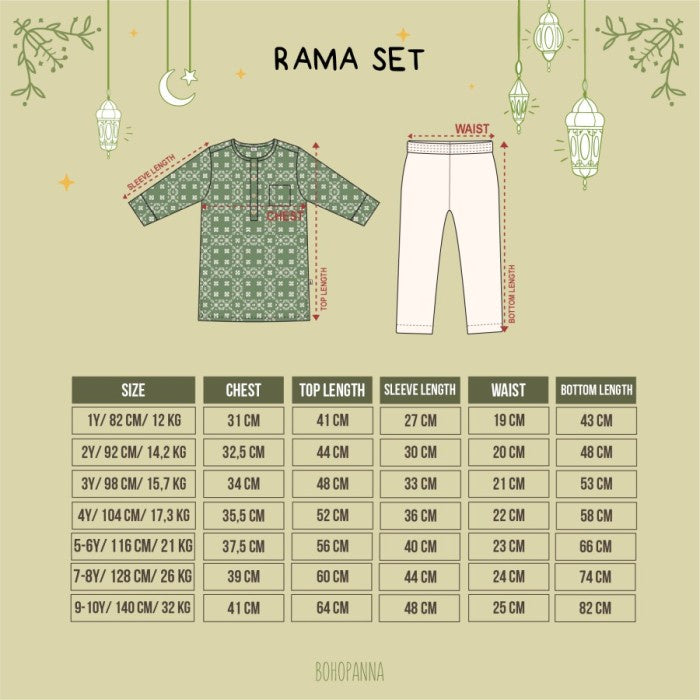BOHOPANNA - RAYA COLLECTION - RAMA SET - Set Anak Baju Lebaran Laki