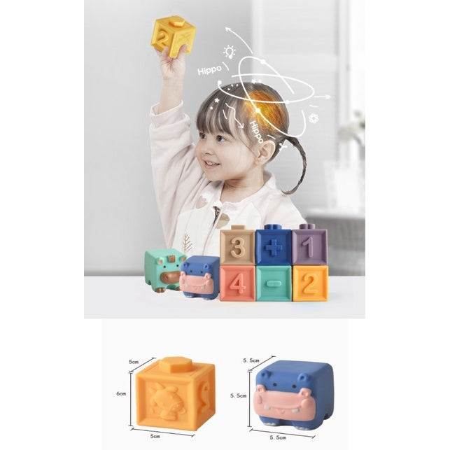 Soft building blocks, Mainan balok lentur anak, Mainan bayi teether