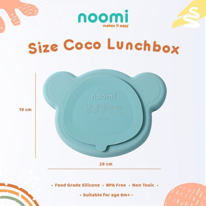 Noomi Coco Lunch Box Kids Tempat Makan Anak +Tutup Koala Silikon Sekat