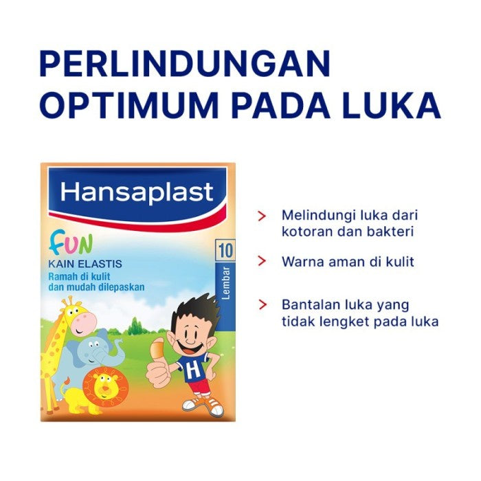 HANSAPLAST FUN JUNIOR KAIN ELASTIS PLESTER LUKA UNTUK ANAK @10S