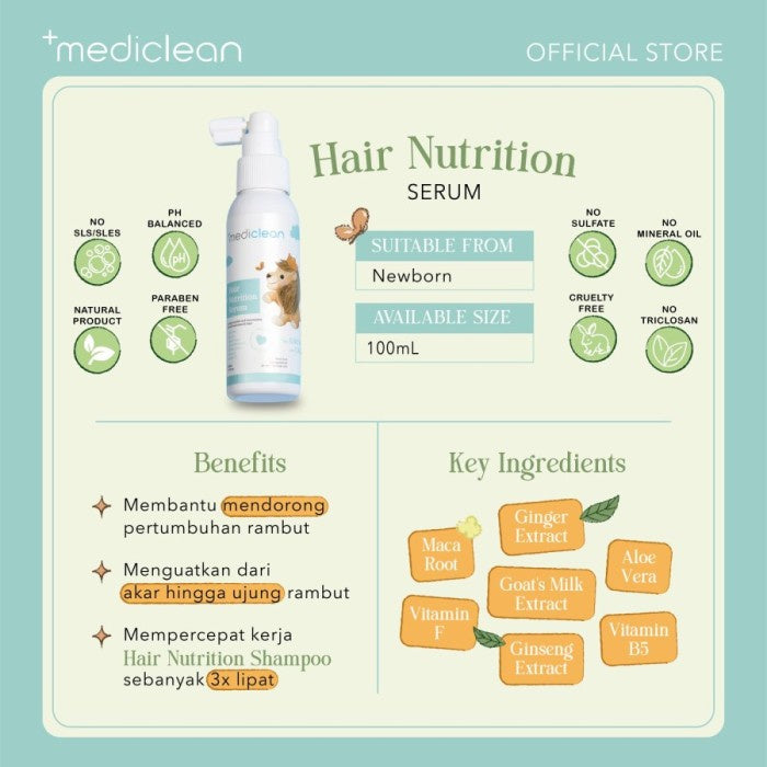 Mediclean Hair Nutrition Serum 100ml Nutrisi Kulit Kepala Rambut Bayi