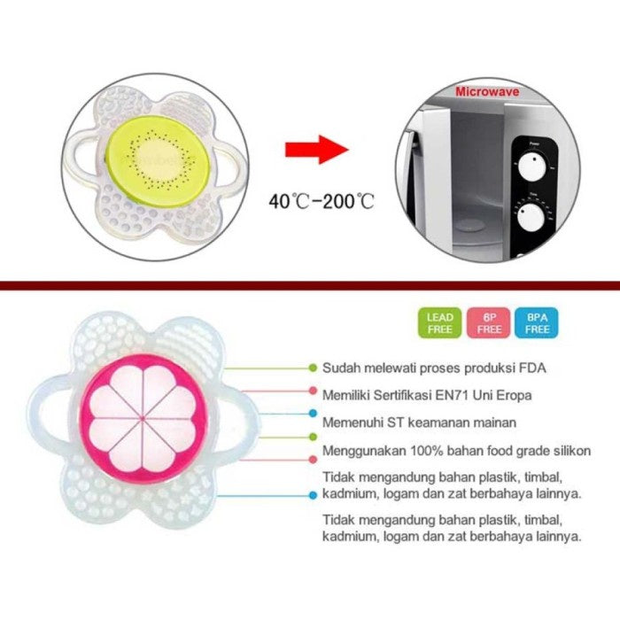 Teether bayi | Mombella Flower Fruit Silicone Teether - Gigitan Bayi