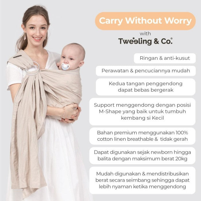 TWEELING Gendongan Bayi Ring Sling / Baby Sling
