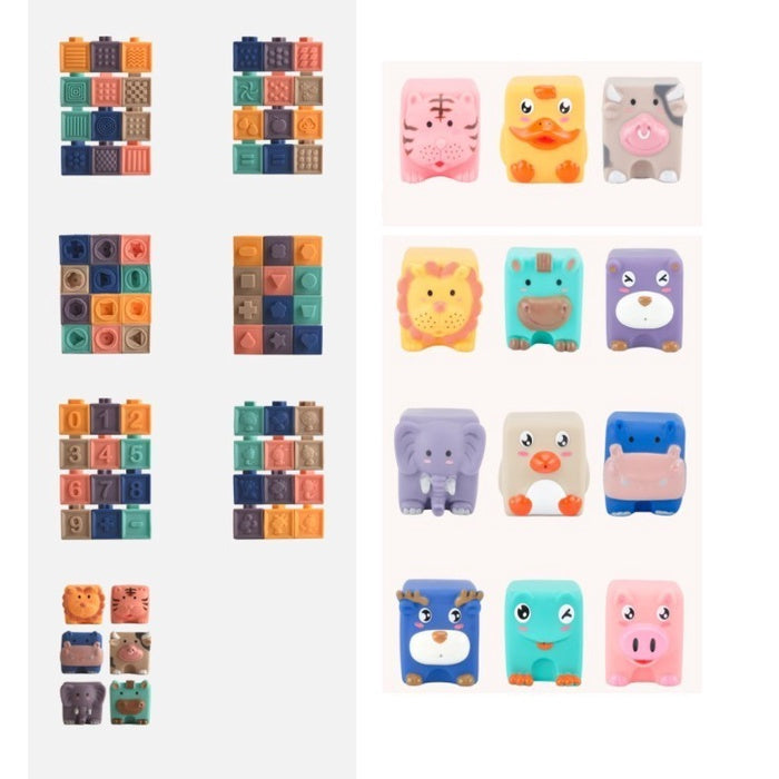 Soft building blocks, Mainan balok lentur anak, Mainan bayi teether