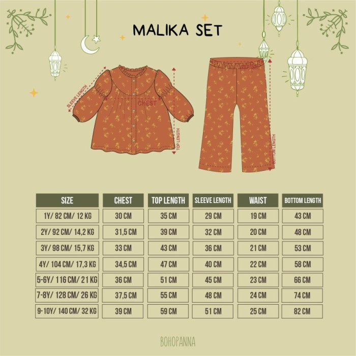BOHOPANNA - RAYA COLLECTION - MALIKA SET - Setelan Anak Baju Lebaran